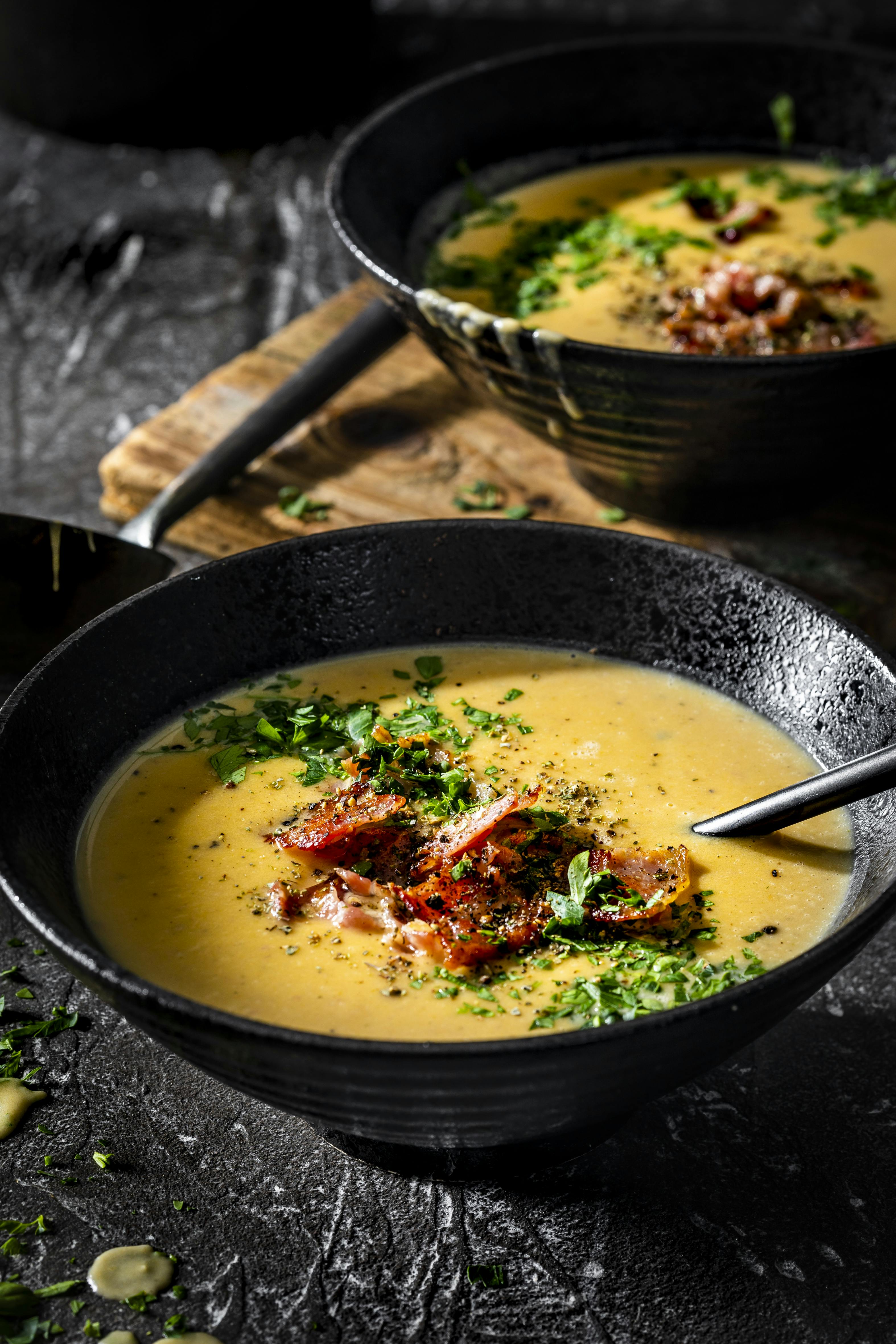 Kartoffelsuppe mit Speck | Rezept | FOODBOOM