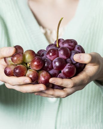 Rote Weintrauben in Händen