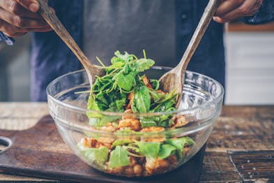 Garnelensalat Mit Kichererbsen Salat Mischen