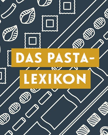 Titel: Das Pasta-Lexikon auf dunklem Hintergrund