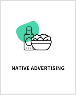 Zu sehen ist ein Icon sowie die Überschrift "Native Advertising"