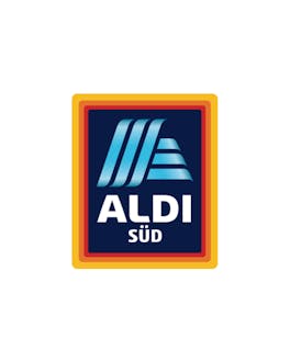 Aldi Süd Logo auf weißem Hintergrund