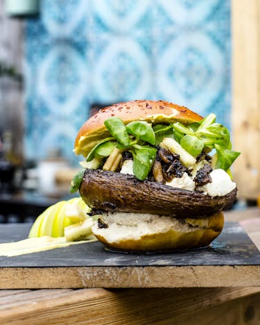 Portobello-Pilz-Burger aus dem Kitchen Kiosk