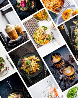 Verschiedene Herbstgerichte in einer Collage.