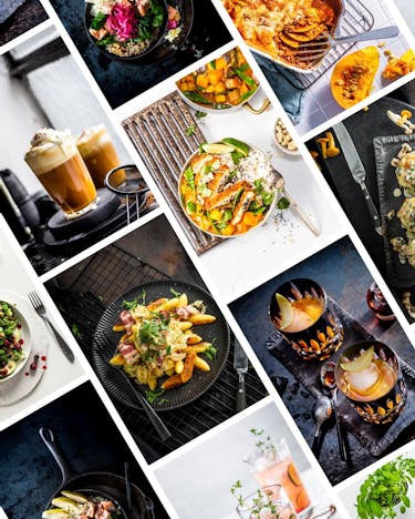 Verschiedene Herbstgerichte in einer Collage.