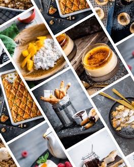 Collage aus unterschiedlichen Desserts