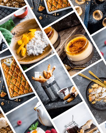 Collage aus unterschiedlichen Desserts