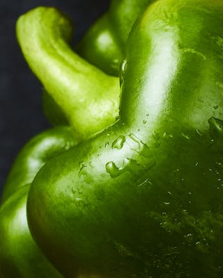Grüne Paprika im Detail