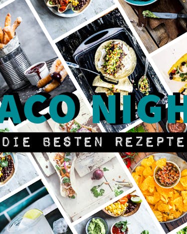 Grafik mit mexikanischen Rezepten zum Thema "Taco Night"