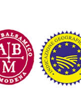 ABM-Aufkleber und IGP-Siegel auf weißem HIntergrund