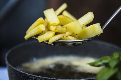 Belgische Pommes Kartoffeln Frittieren